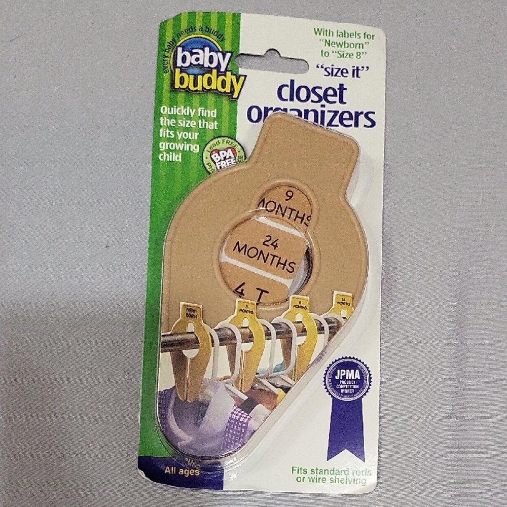 Baby Buddy Tan Closet Organizers - Size-It Hanger Labels